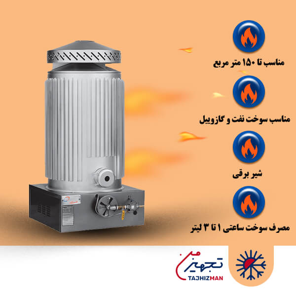 بخاری کارگاهی نفتی-گازوئیلی انرژی مدل 250