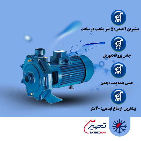 پمپ آب دو پروانه تکفاز پنتاکس مدل 00/CB100