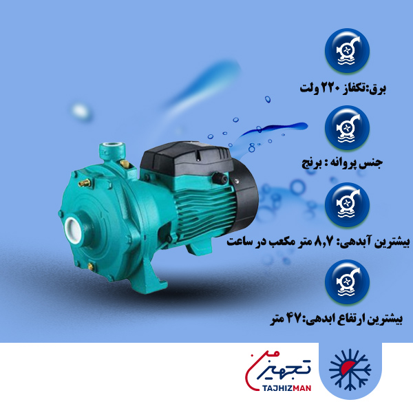 پمپ آب 2 اسب بشقابی دو پروانه لئو 2ACm 110