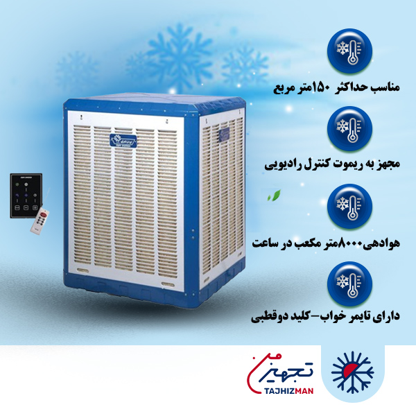 کولر آبی 8000 ترموستاتیک ایران شرق مدل IS80