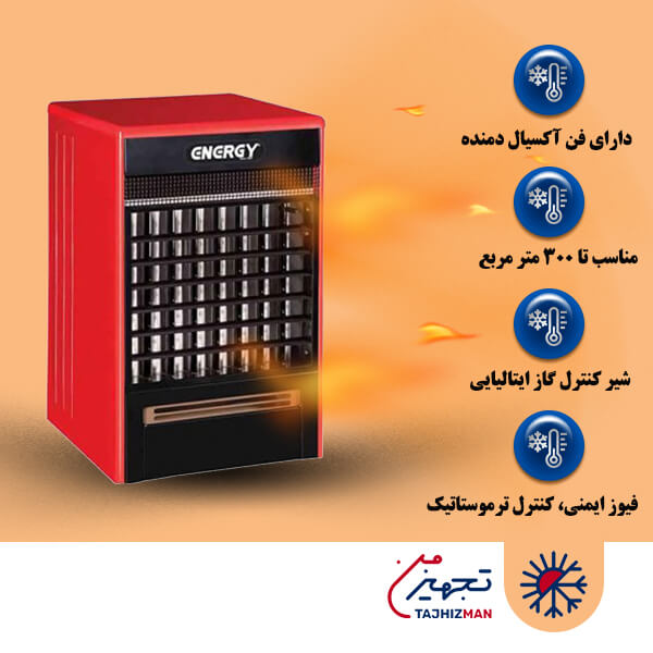 هیتر گازی سنسوردار فن دار انرژی مدل 640 (فن ایرانی)