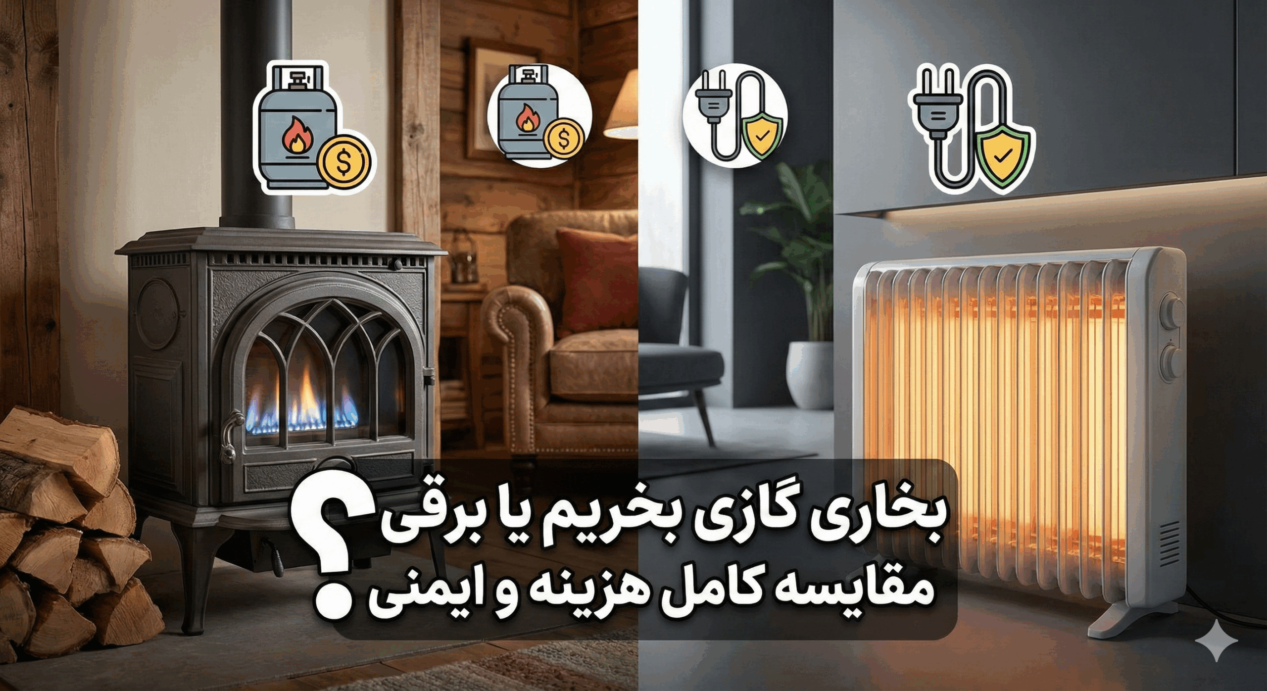 بخاری گازی بخریم یا برقی؟ مقایسه کامل هزینه و ایمنی