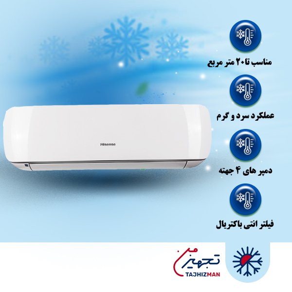 کولر گازی 12000 هایسنس سرد و گرم